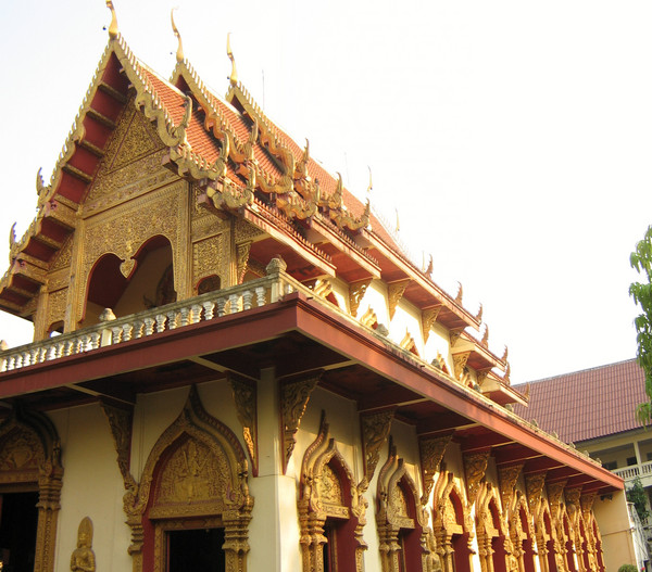 A Thai wat with golden decorations